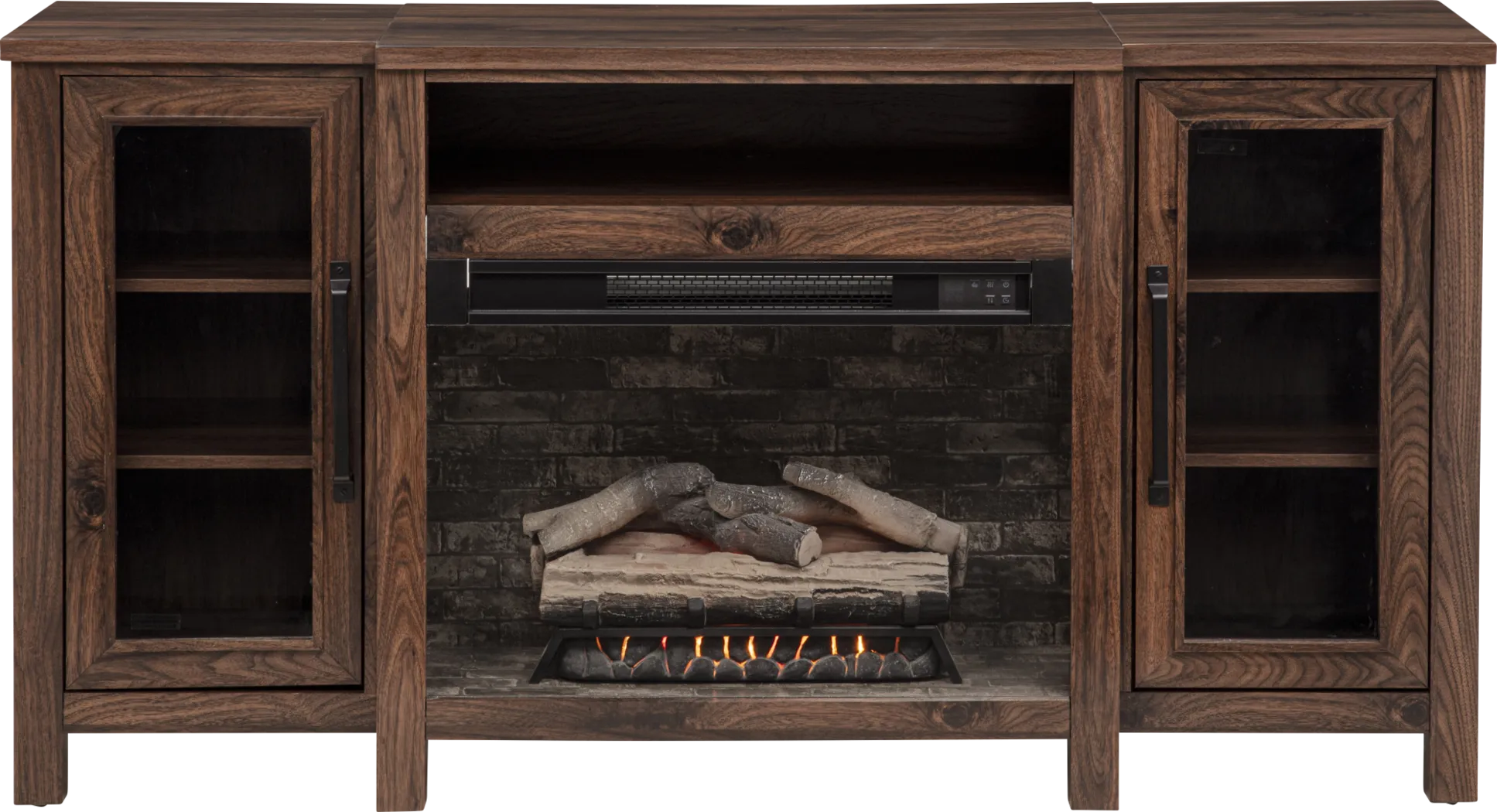 Durnan Brown 60 in. Console with Electric Fireplace - Thumbnail - Image 6