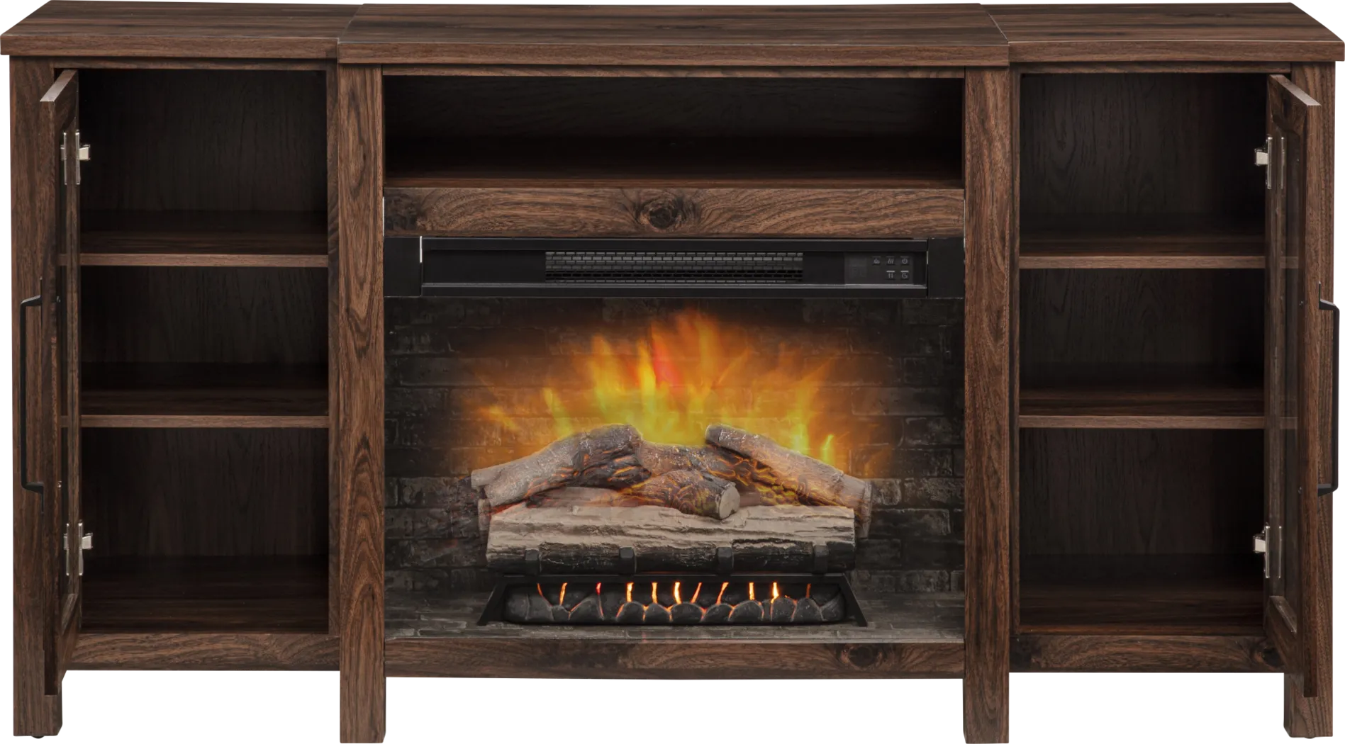 Durnan Brown 60 in. Console with Electric Fireplace - Thumbnail - Image 10