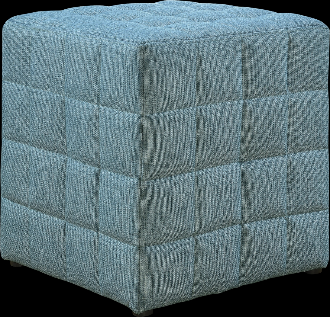 Durrett Blue Ottoman - Thumbnail - Image 1