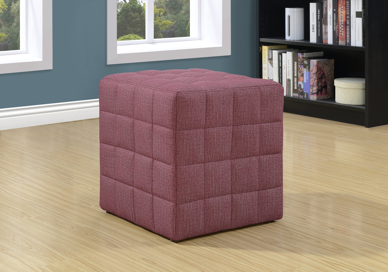 Durrett Light Red Ottoman - Thumbnail - Image 2