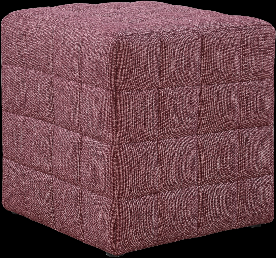 Durrett Light Red Ottoman - Thumbnail - Image 1