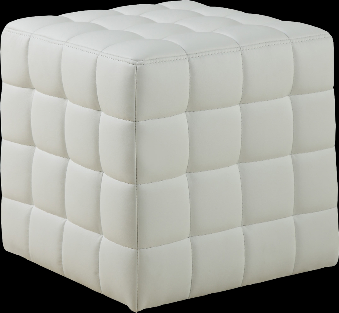 Durrett White Ottoman - Thumbnail - Image 1
