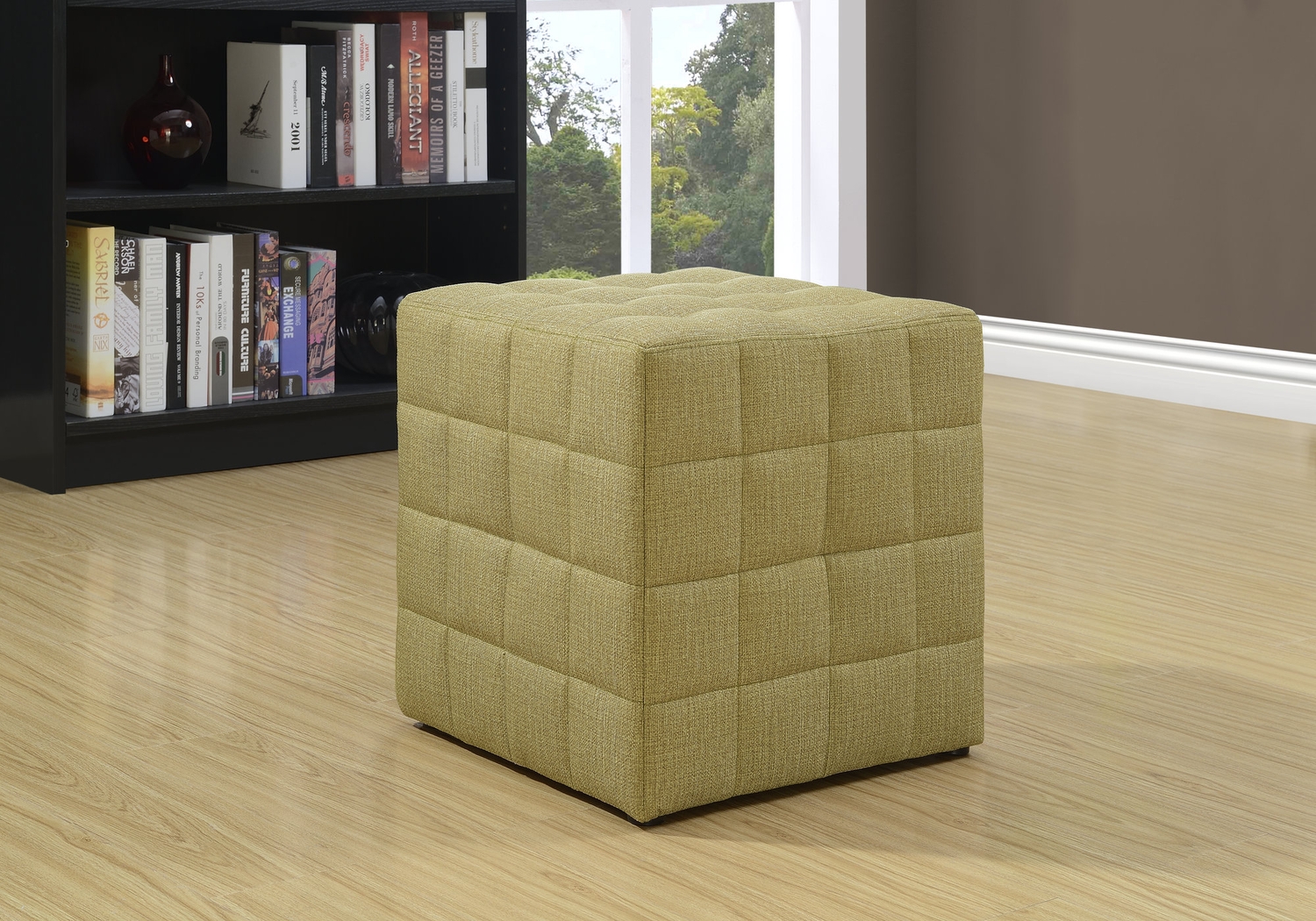 Durrett Yellow Ottoman - Thumbnail - Image 2