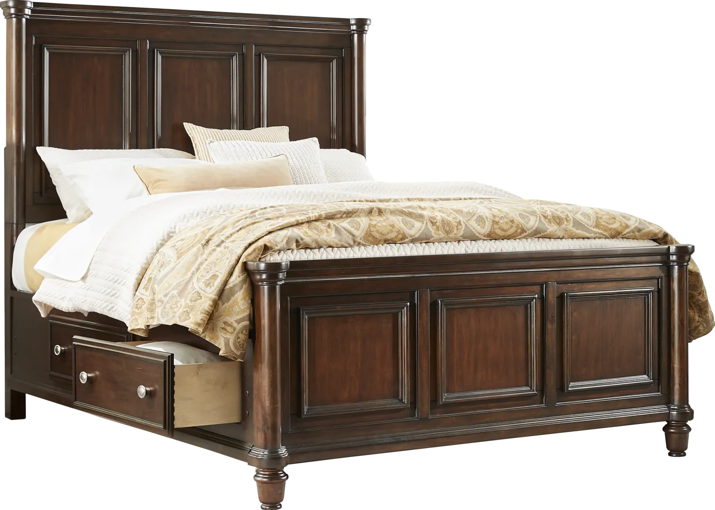 Durrington Brown Cherry 3 Pc Queen Storage Bed - Thumbnail - Image 3