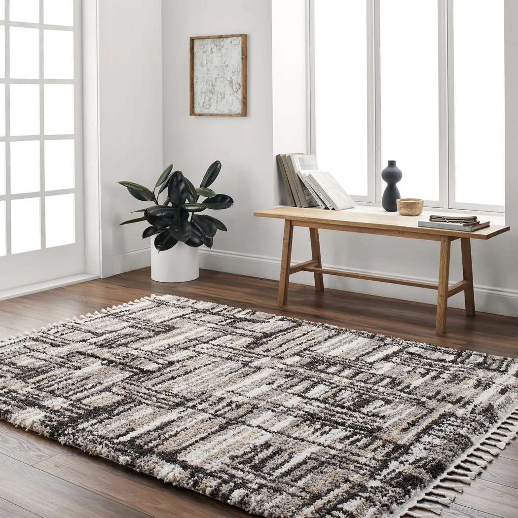 Durroy Charcoal 5'3 x 7' Area Rug - Thumbnail - Image 2