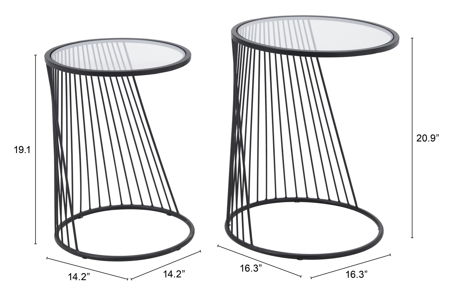 Durward Black Nesting Tables, Set of 2 - Thumbnail - Image 10