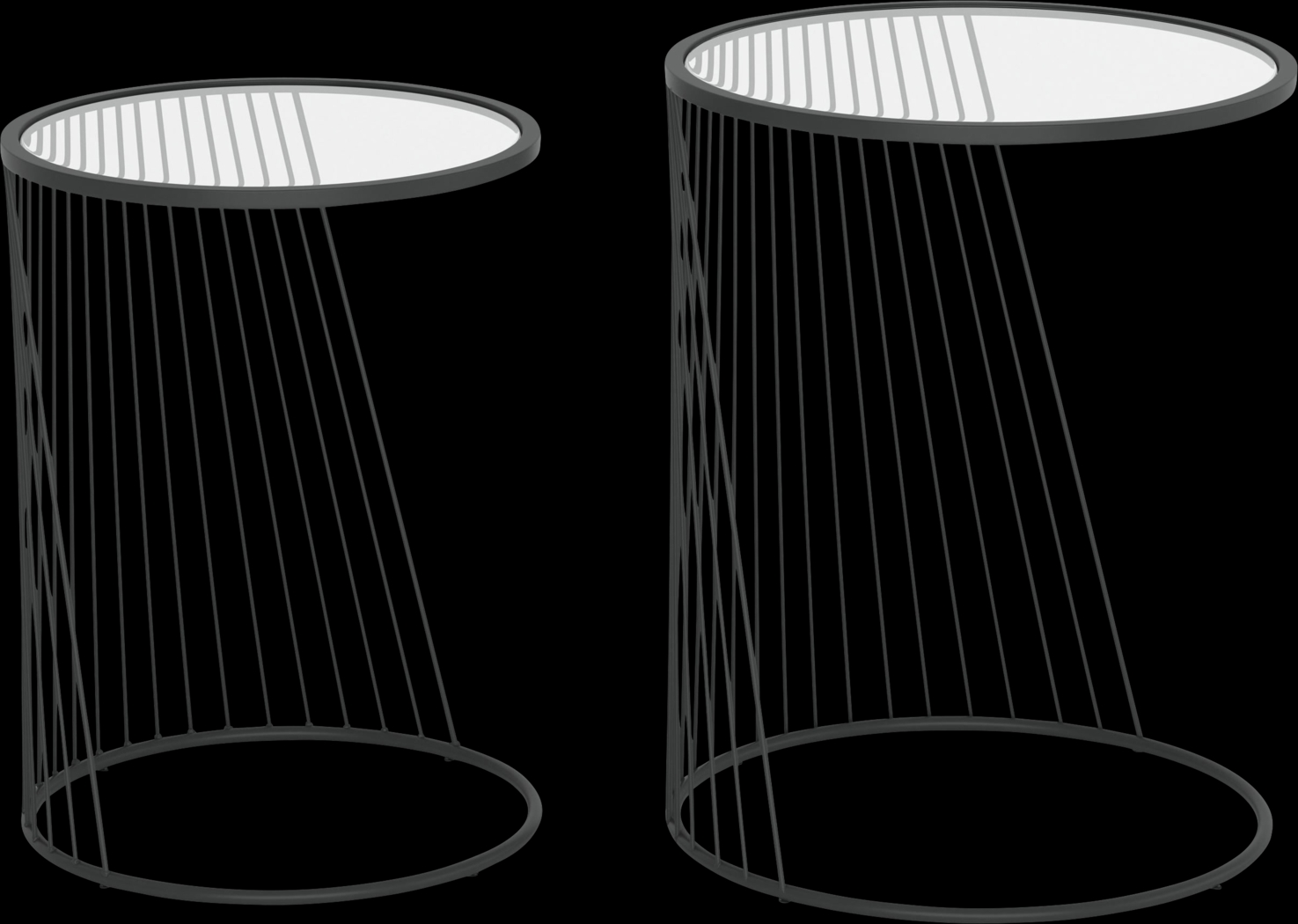Durward Black Nesting Tables, Set of 2 - Thumbnail - Image 1