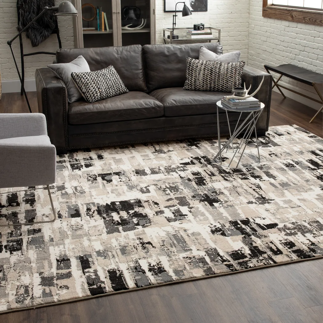 Dusklock Charcoal 6'6 x 9'6 Rug - Thumbnail - Image 2