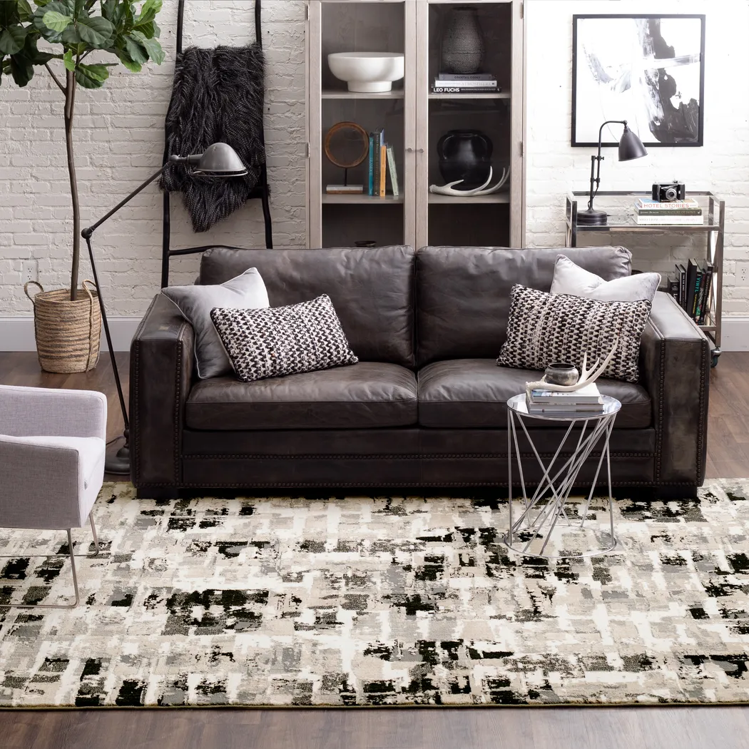 Dusklock Charcoal 6'6 x 9'6 Rug - Thumbnail - Image 3