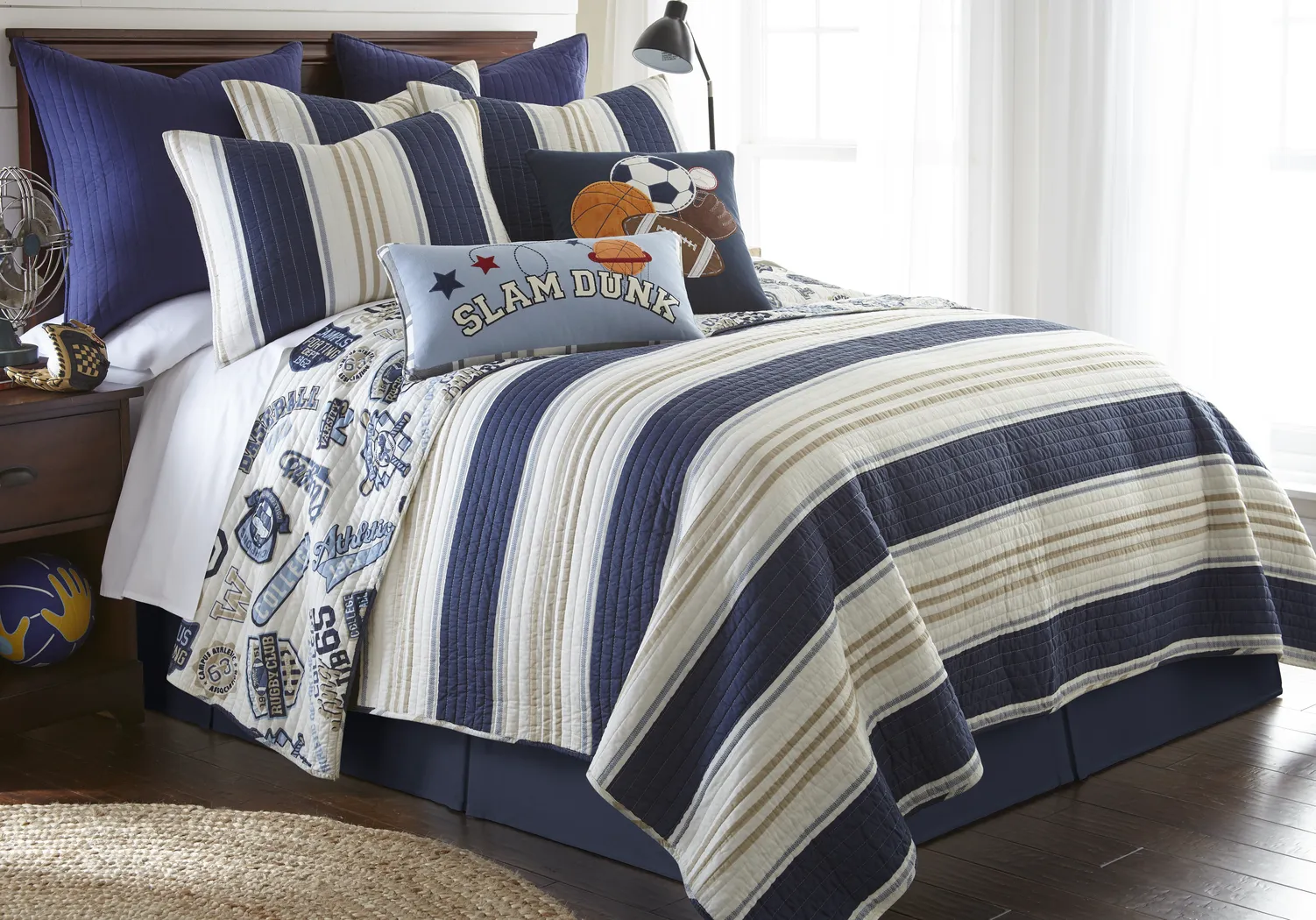 Dustin Blue 2 Pc Twin Quilt Set - Thumbnail - Image 1