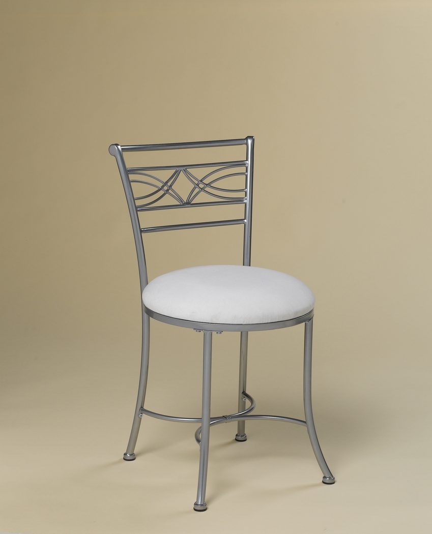 Dutton White Vanity Stool - Thumbnail - Image 2