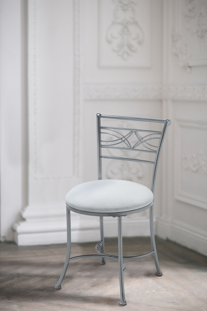 Dutton White Vanity Stool - Thumbnail - Image 3