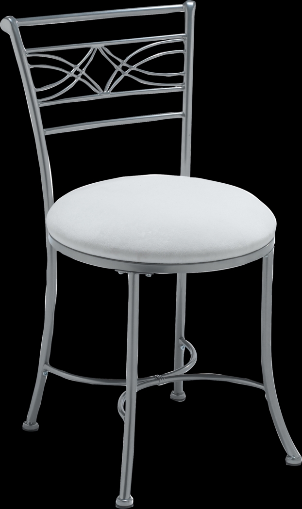 Dutton White Vanity Stool - Thumbnail - Image 1