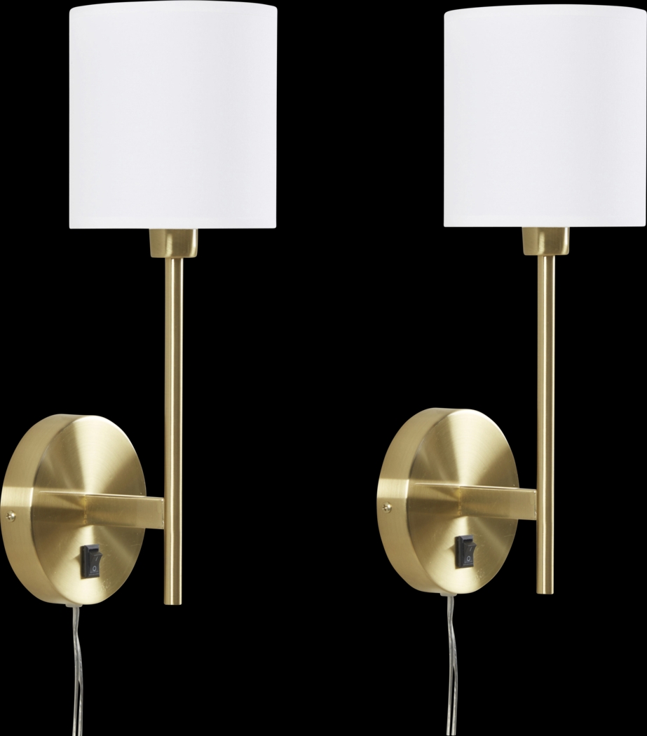 Duval View Gold Sconce, Set of 2 - Thumbnail - Image 1