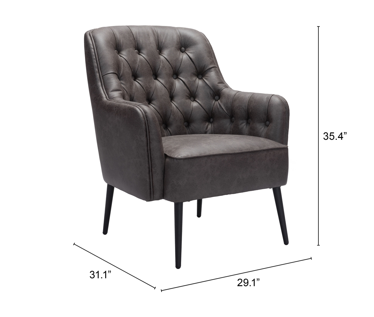 Dyea Black Accent Chair - Thumbnail - Image 11