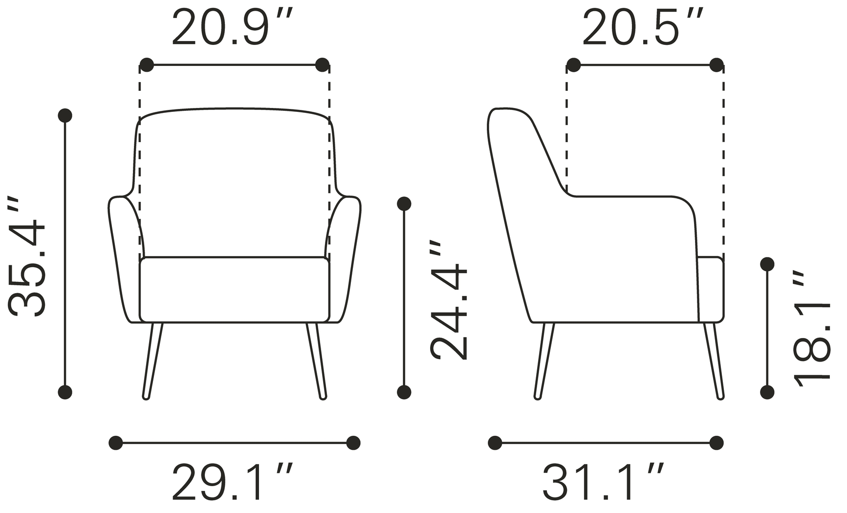 Dyea Black Accent Chair - Thumbnail - Image 10