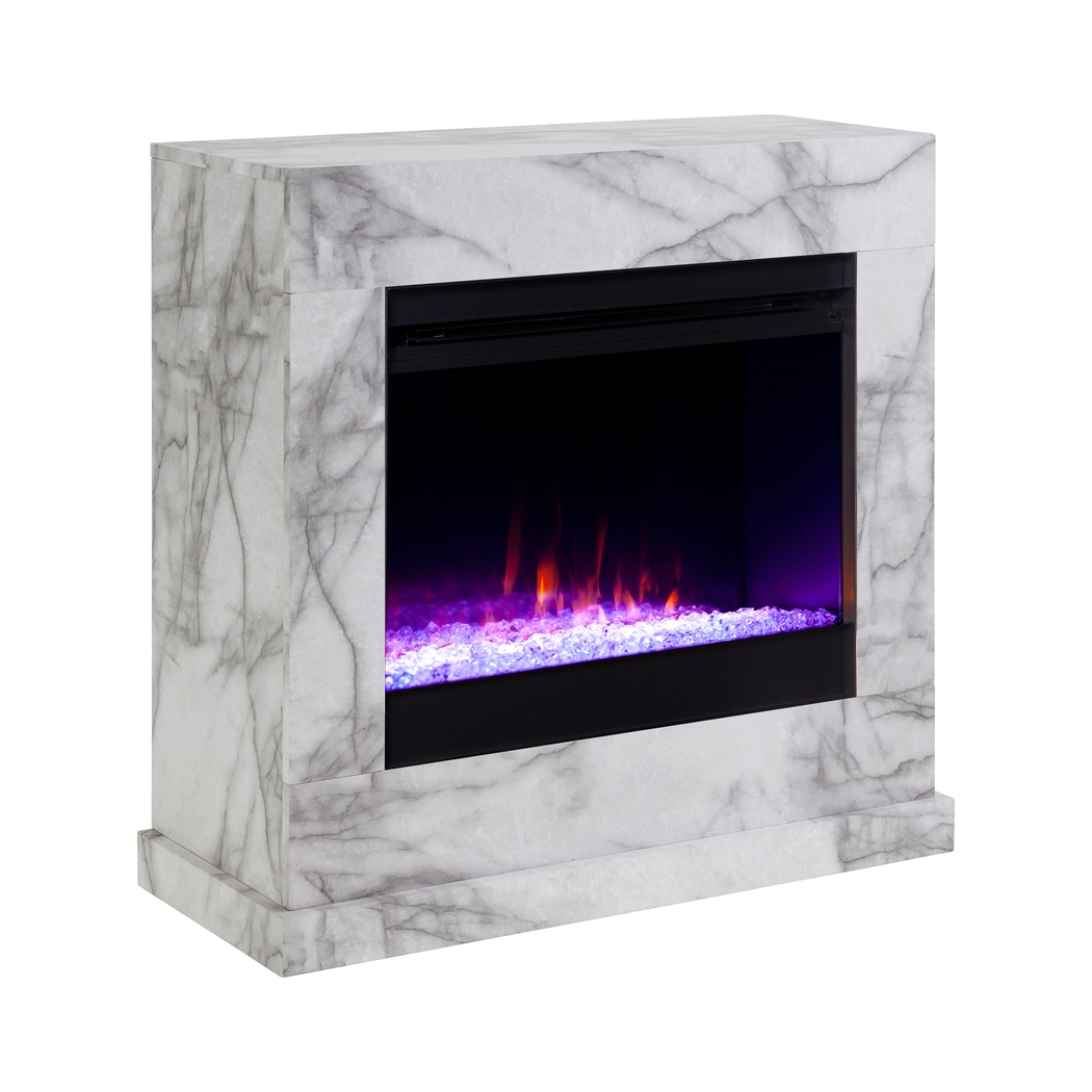 Dymalor I White 33 in. Console, With Color Changing Electric Fireplace - Thumbnail - Image 3