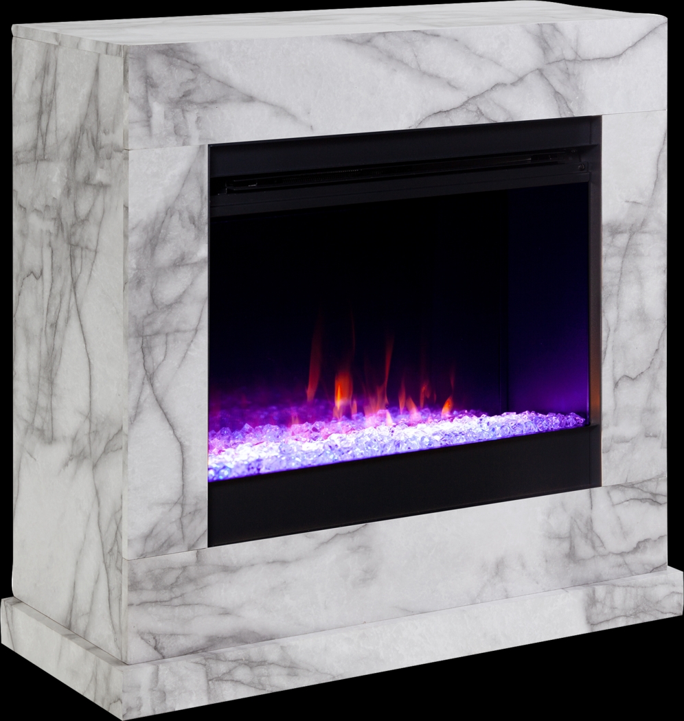 Dymalor I White 33 in. Console, With Color Changing Electric Fireplace - Thumbnail - Image 1