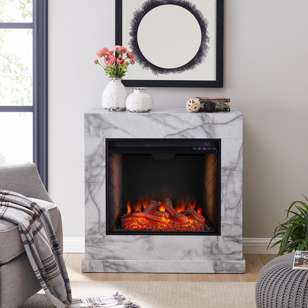 Dymalor III White 33 in. Console With Smart Electric Fireplace - Thumbnail - Image 9