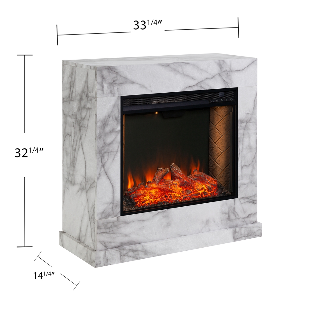 Dymalor III White 33 in. Console With Smart Electric Fireplace - Thumbnail - Image 10