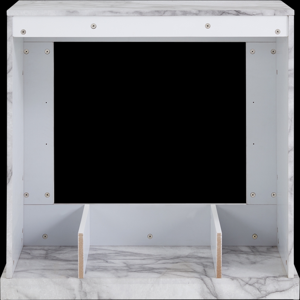 Dymalor IV White 33 in. Console, With Touch Panel Electric Fireplace - Thumbnail - Image 2