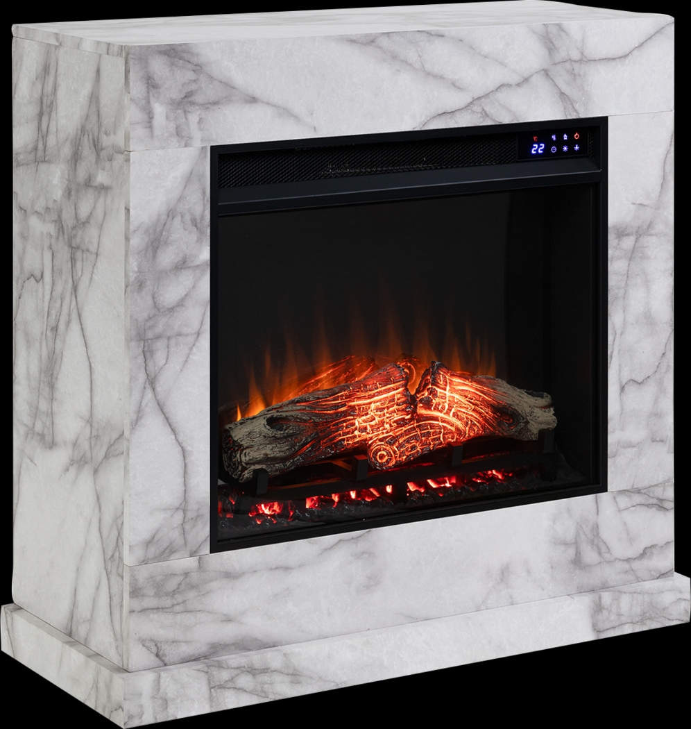 Dymalor IV White 33 in. Console, With Touch Panel Electric Fireplace - Thumbnail - Image 1