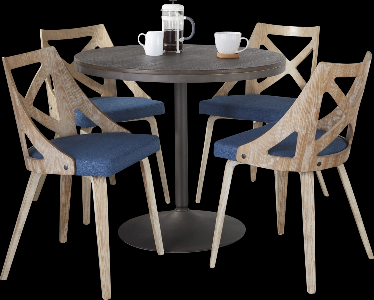 Dyme I Blue 5 Pc Dining Set - Thumbnail - Image 3