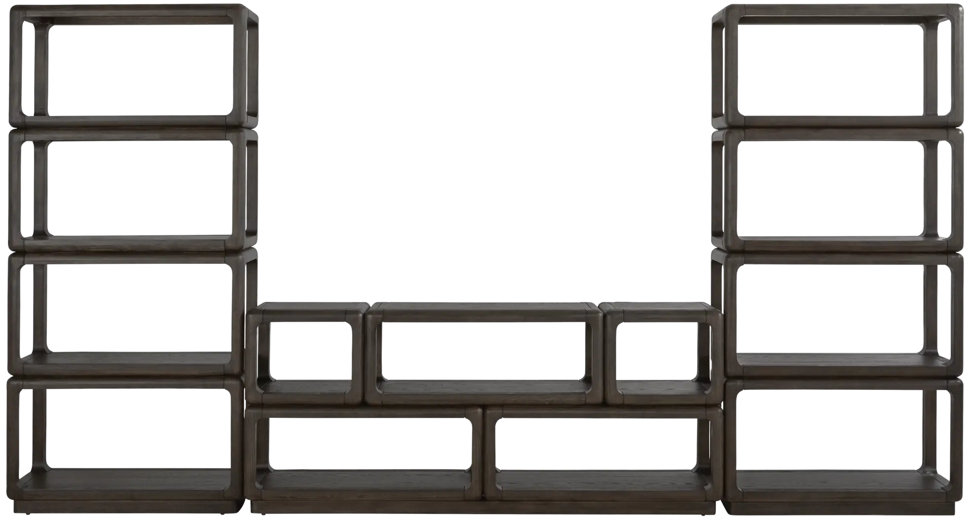 Eaglebrooke Brown 3 Pc Wall Unit with 70 in. Credenza - Thumbnail - Image 1