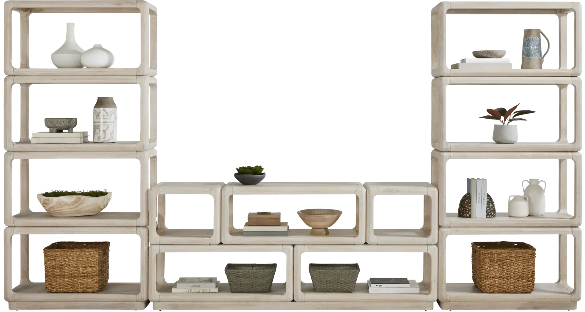 Eaglebrooke Natural 3 Pc Wall Unit with 70 in. Credenza - Thumbnail - Image 2