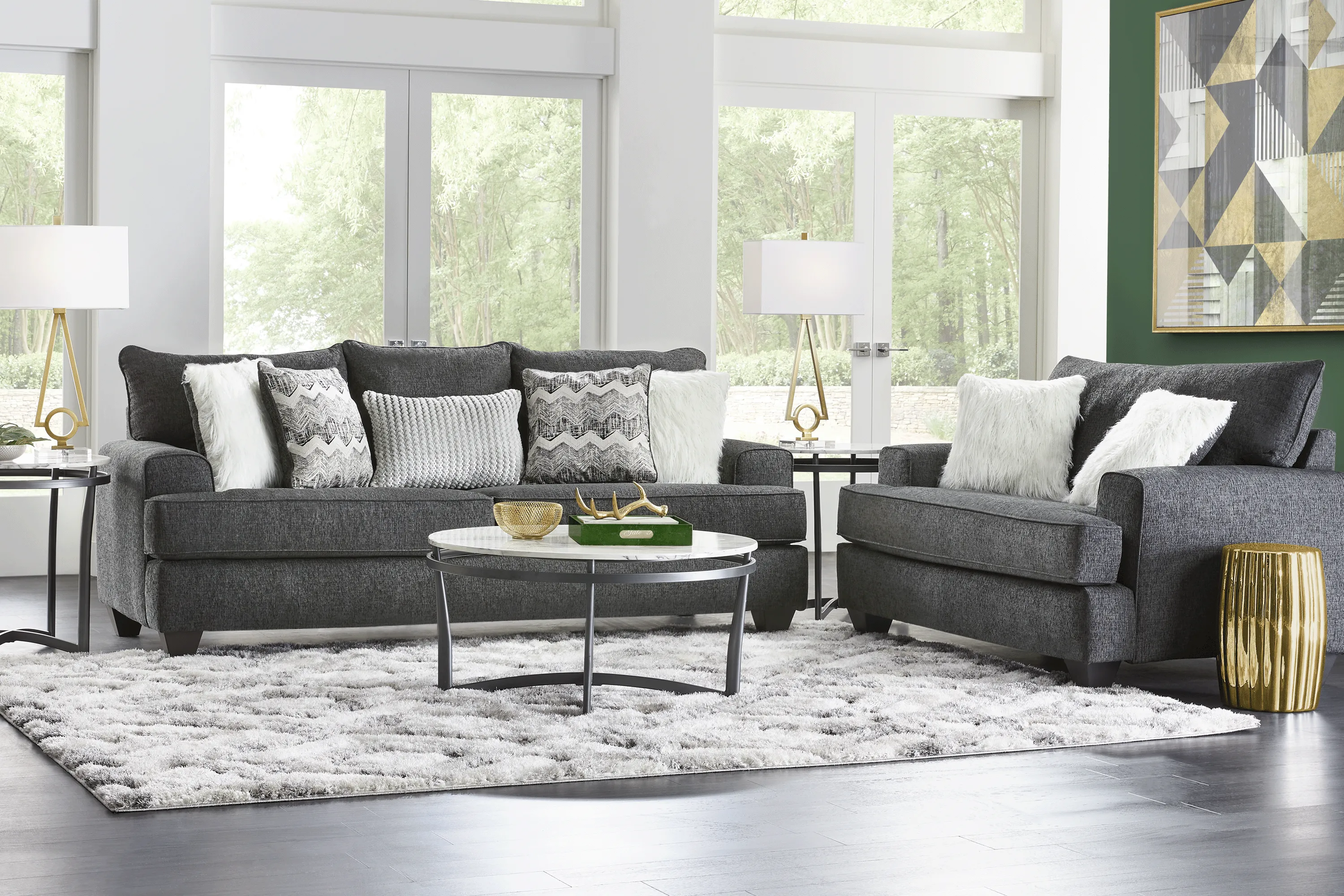 East Bank Black 3 Pc Living Room - Thumbnail - Image 1