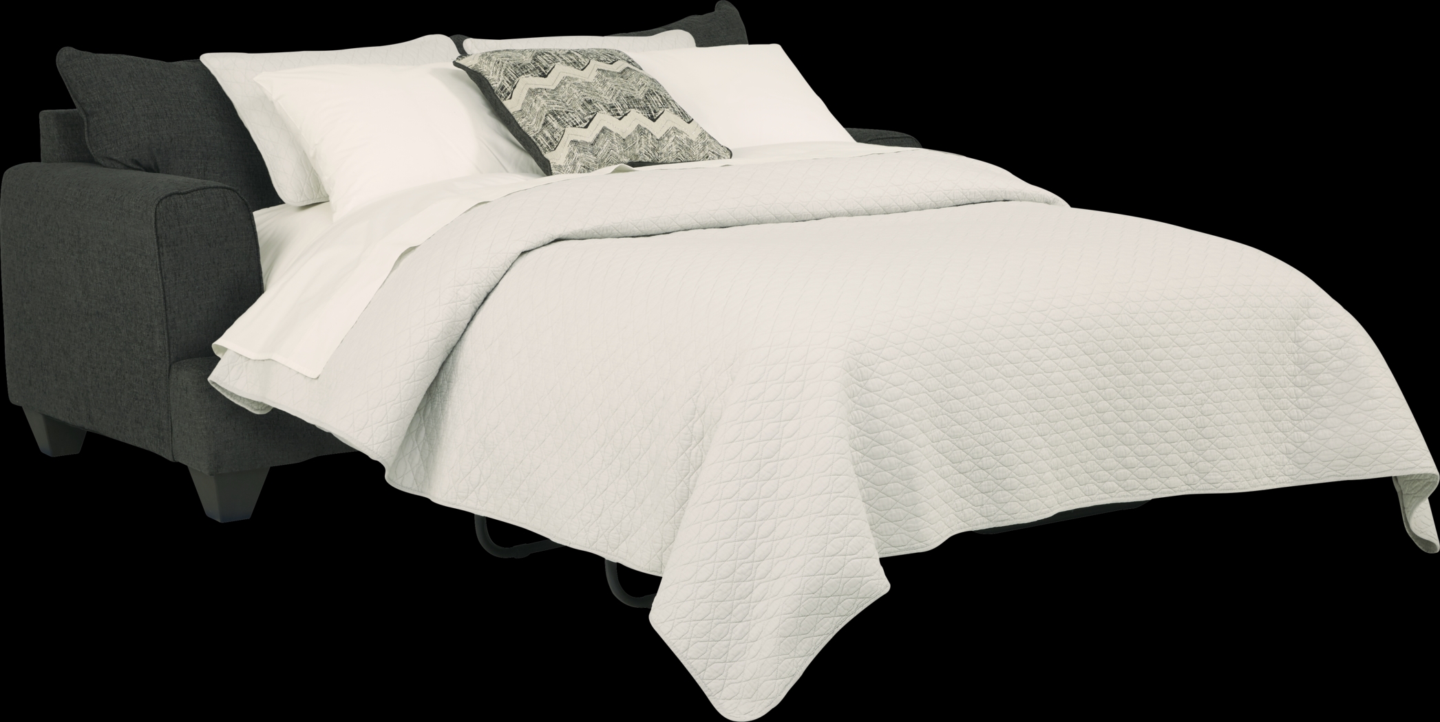 East Bank Black Gel Foam Sleeper Loveseat - Thumbnail - Image 2