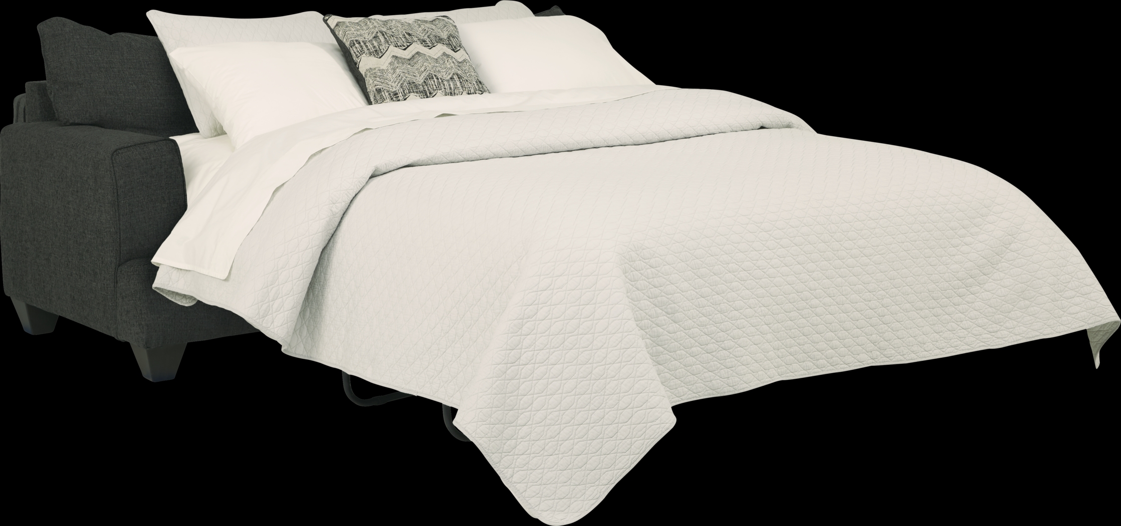 East Bank Black 7 Pc Living Room with Gel Foam Sleeper Sofa - Thumbnail - Image 3