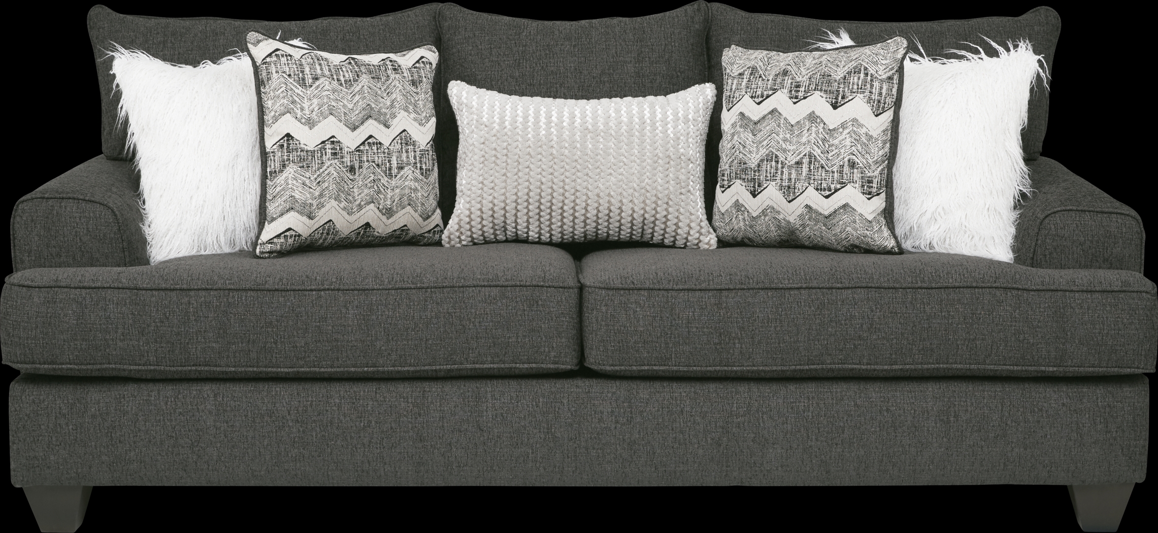 East Bank Black 7 Pc Living Room with Gel Foam Sleeper Sofa - Thumbnail - Image 2