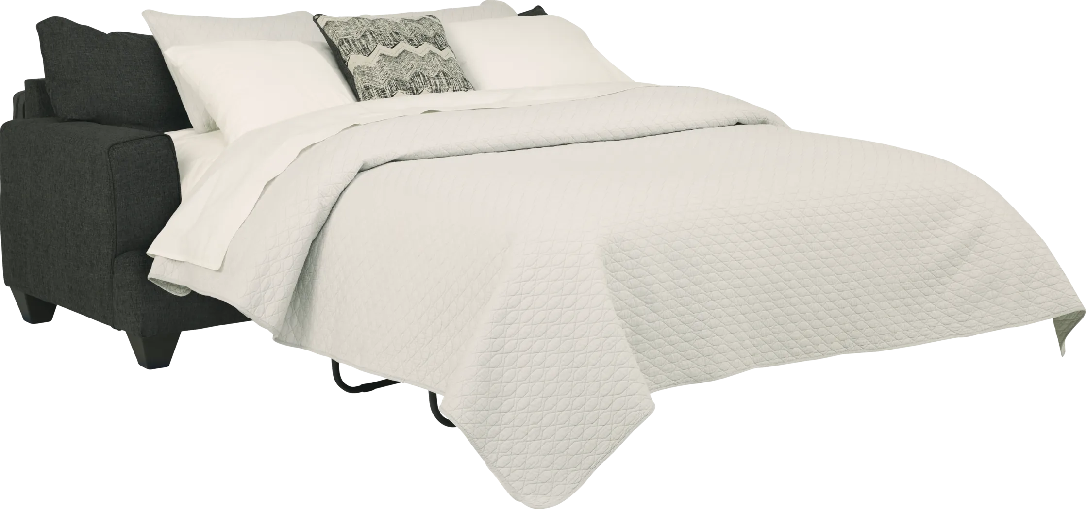 East Bank Black 7 Pc Living Room with Sleeper Sofa - Thumbnail - Image 3