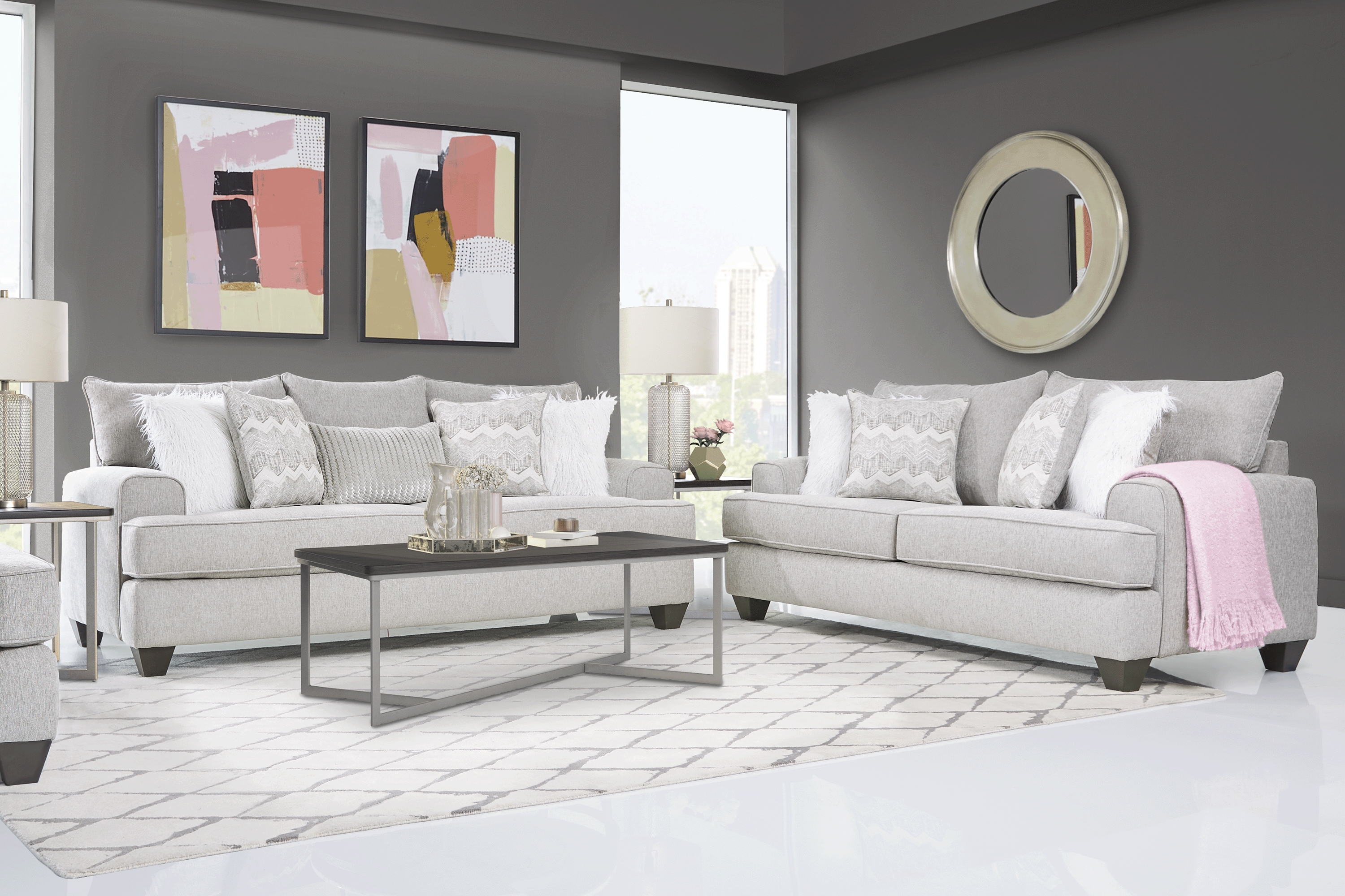 East Bank Gray 7 Pc Living Room - Thumbnail - Image 1