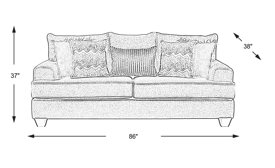 Dimension Image. Please refer to the Dimension Tab on this page for dimension details.