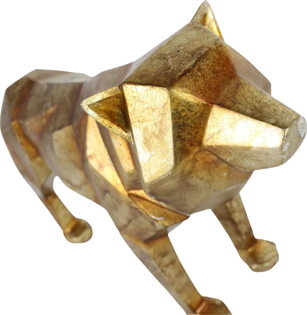 East Madison Gold Wolf Statue - Thumbnail - Image 7