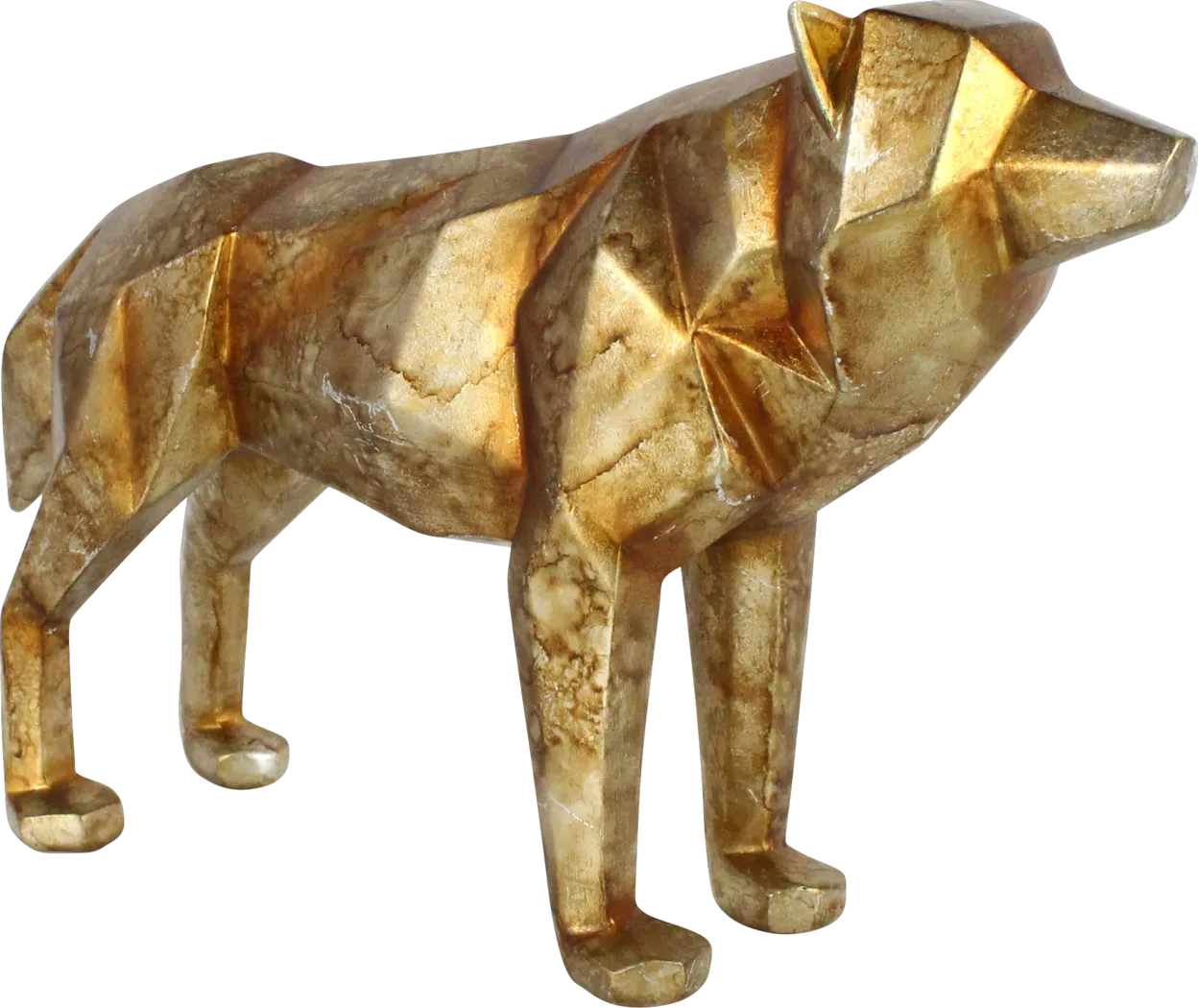 East Madison Gold Wolf Statue - Thumbnail - Image 1