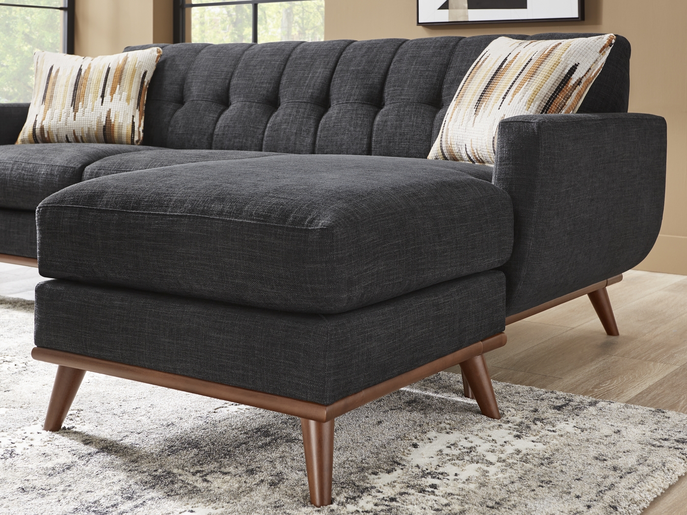 East Side Black 4 Pc Sectional Living Room - Thumbnail - Image 3