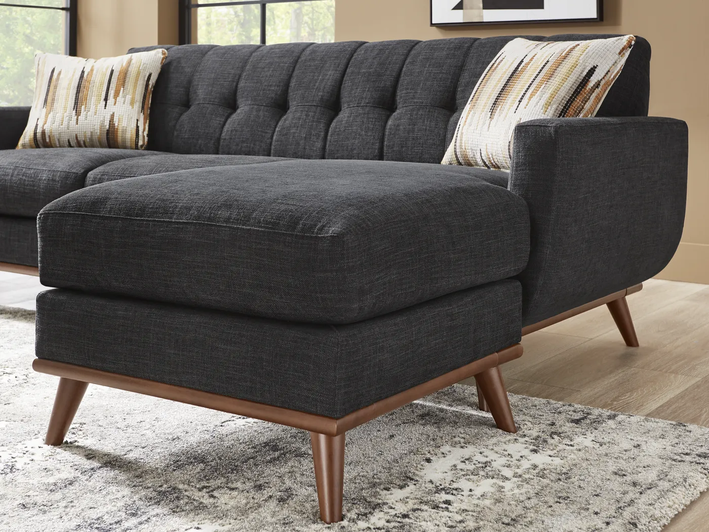 East Side Black 4 Pc Sectional Living Room - Thumbnail - Image 7