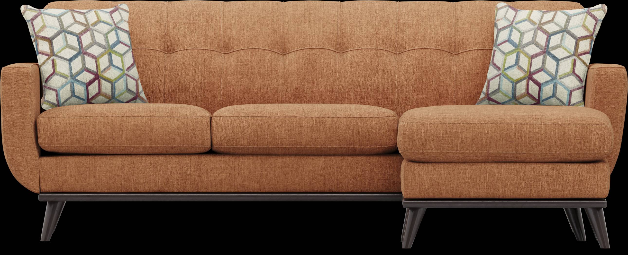 East Side Orange 4 Pc Sectional Living Room - Thumbnail - Image 3