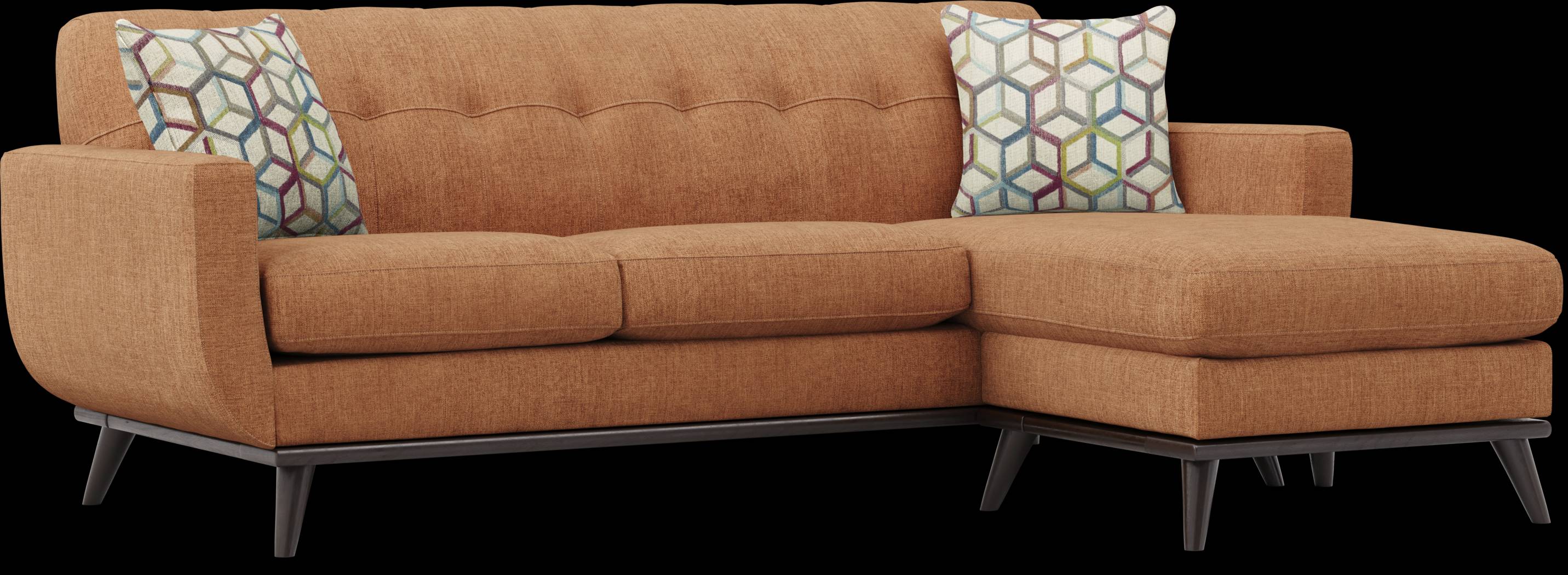 East Side Orange 4 Pc Sectional Living Room - Thumbnail - Image 2