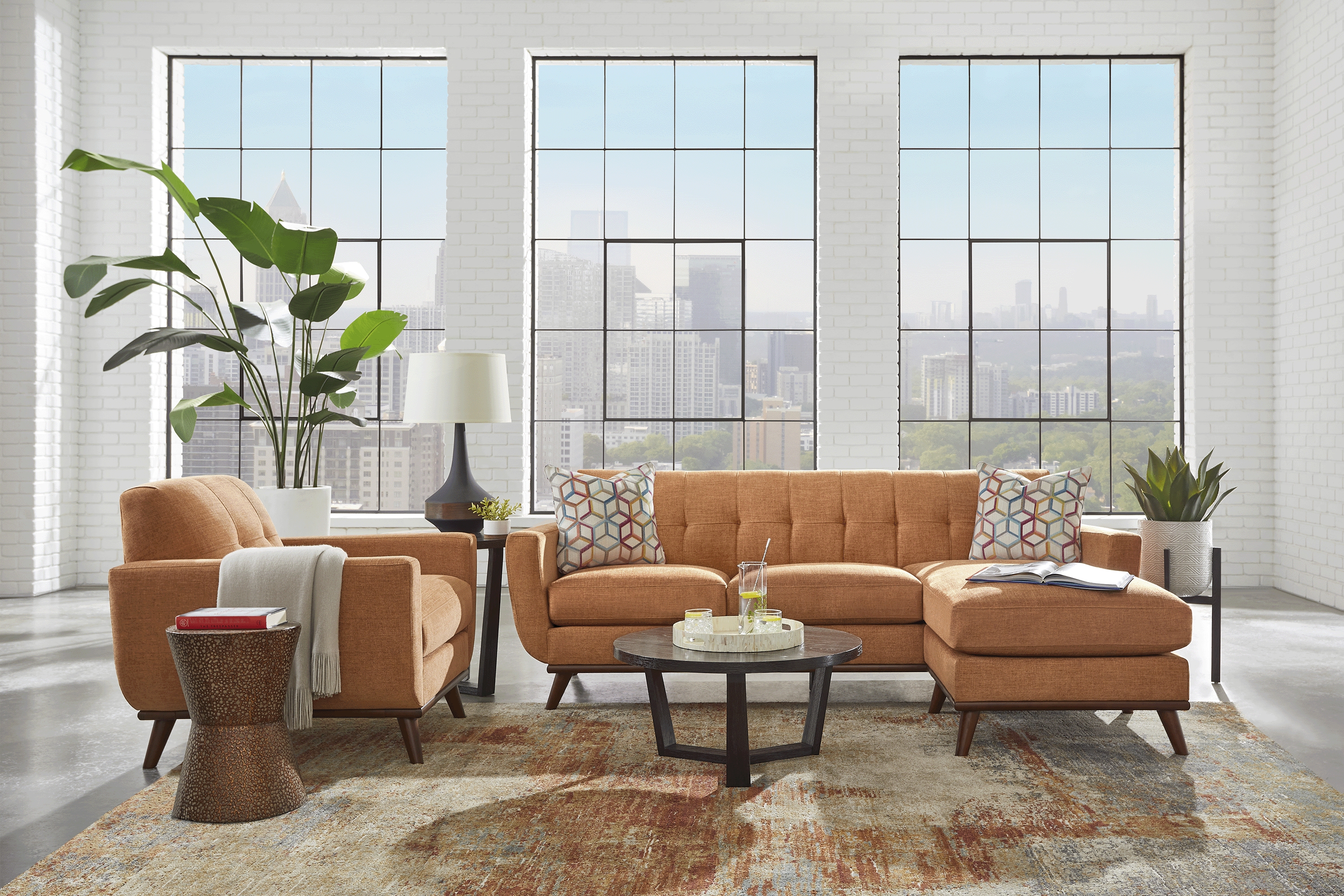 East Side Russet 5 Pc Sectional Living Room - Thumbnail - Image 1