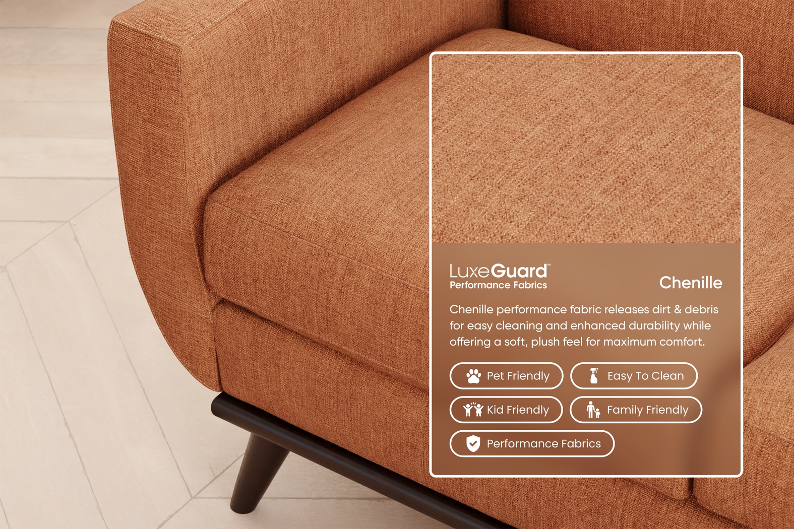 East Side Russet Chaise Sofa - Thumbnail - Image 3