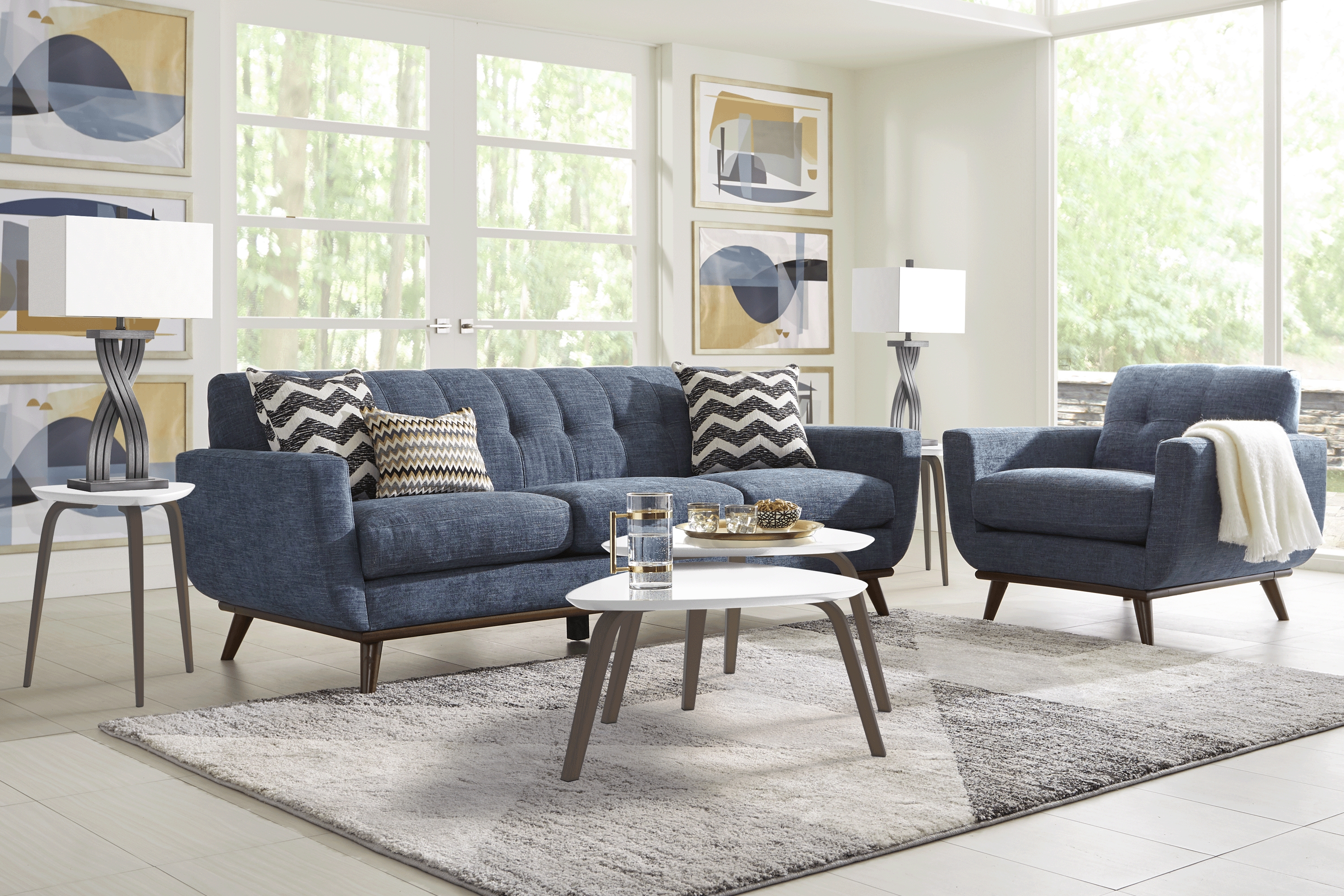 East Side Sapphire 6 Pc Living Room - Thumbnail - Image 1