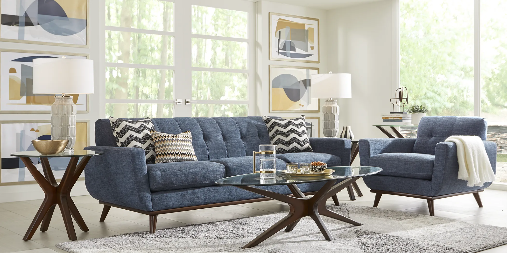 East Side Sapphire 5 Pc Living Room - Thumbnail - Image 1