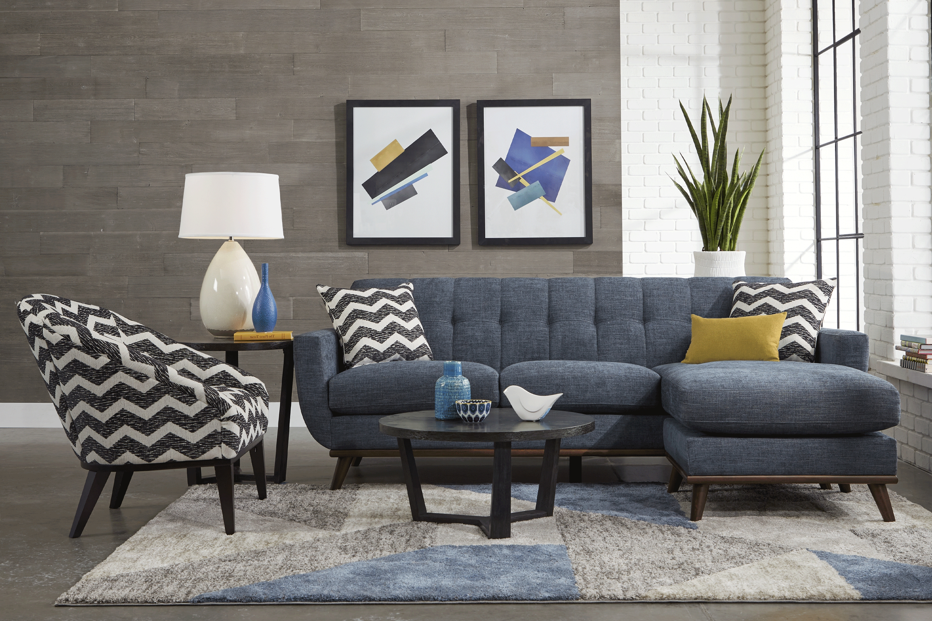 East Side Sapphire 6 Pc Sectional Living Room - Thumbnail - Image 1