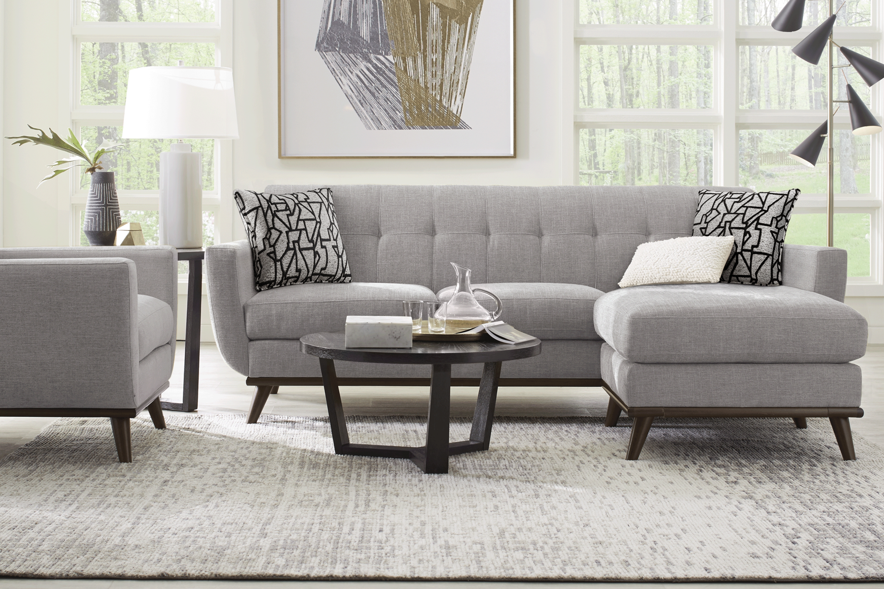 East Side Smoke Chaise Sofa - Thumbnail - Image 2