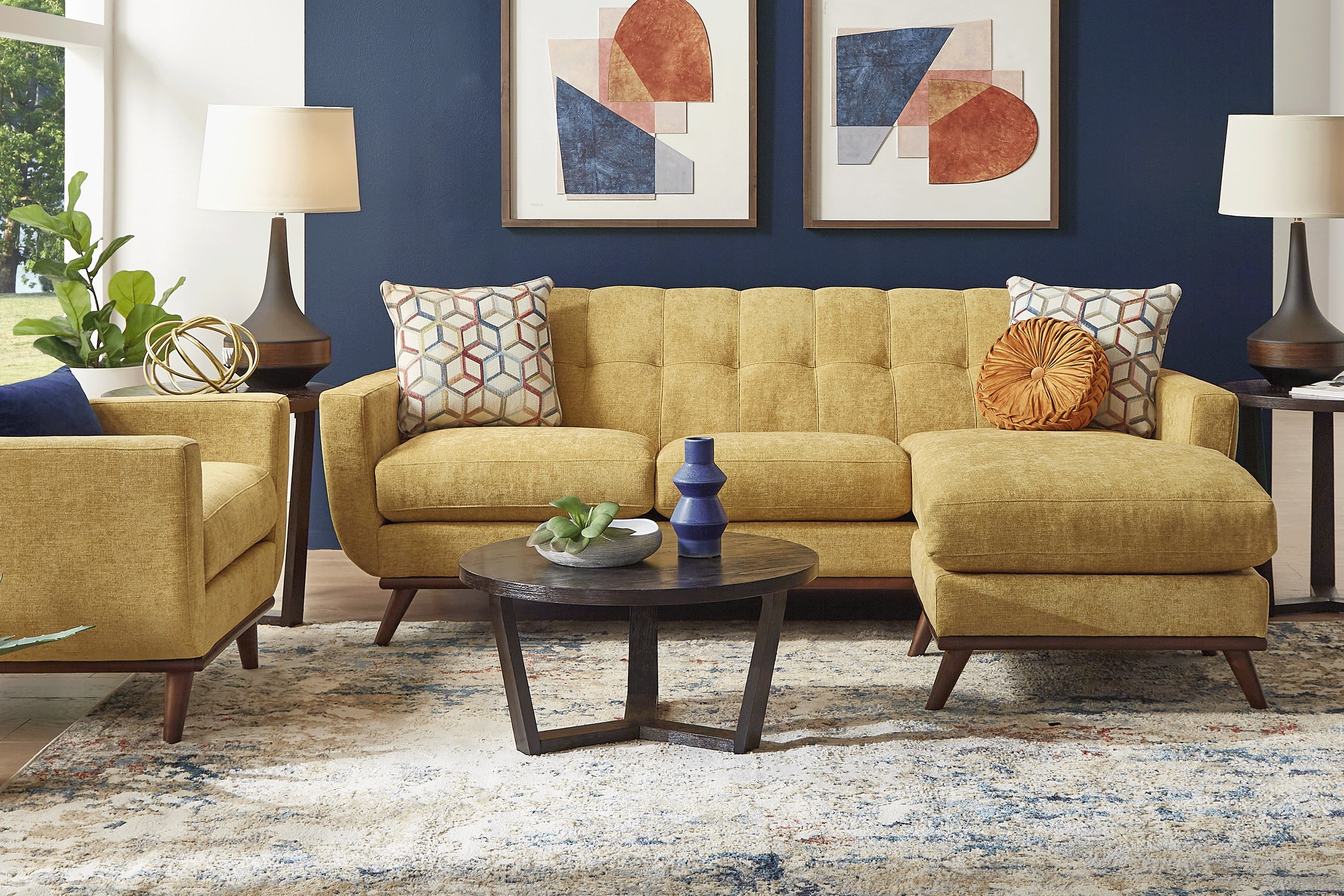 East Side Sunflower 4 Pc Sectional Living Room - Thumbnail - Image 1