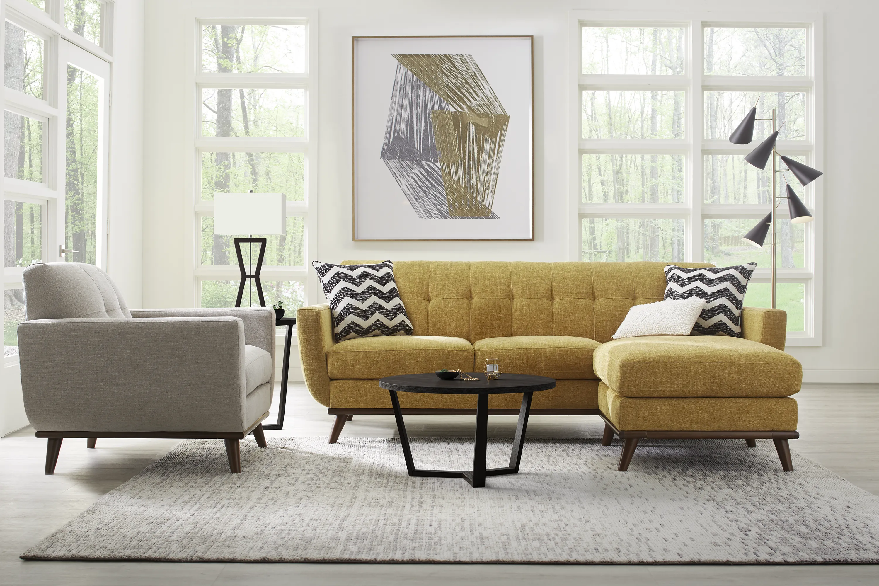 East Side Sunflower 5 Pc Sectional Living Room - Thumbnail - Image 1